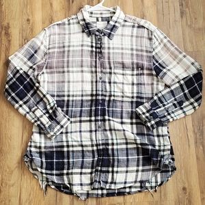 American Eagle Oversized Bleach/Destroy Flannel